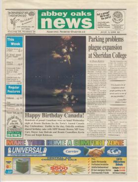 Cover of the Abbey Oaks News from July 3, 1998