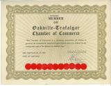 Honorary Member of Oakville Trafalgar Chamber of Commerce Certificate