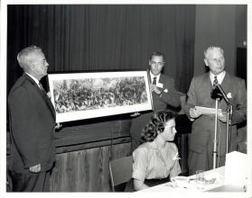 (R to L) Ford Representative Ray Lawson; Ron Cooksley; (L) Alex Philips
