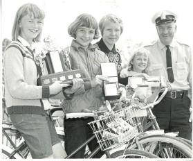 Safety Officer Constable Alf Hooks poses with award winners