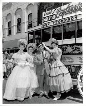Mayor William Anderson with three women