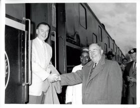 Mayor William Anderson of Oakville Greeting Mayor Robert Pratt of Dorval