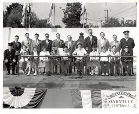Members of Town Council and the Children's Town Council at Busby Park