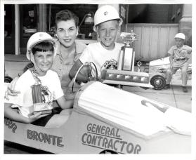 Junior Hot Rod Derby, Boy and Girl Winners with Miss Oakville