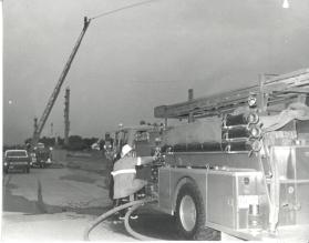 Two Aerial Fire Trucks