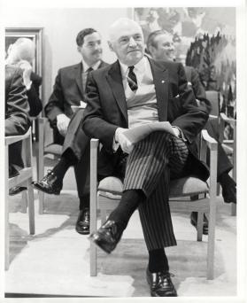 Hon. Earl Rowe sitting at the Opening Ceremonies for the Oakville Centennial Building (Central Library & Art Gallery)