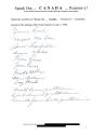 Signatures of those who are on the "Speak Out...Canada...Pensons-y!" Committee in 1998