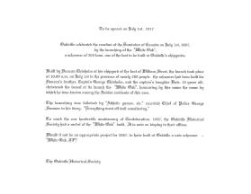 Note from the Oakville Historical Society for the 1998 Time Capsule