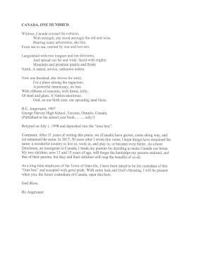 Canada One Hundred Poem
