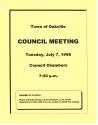 Cover and first page of the Town of Oakville Council Agenda for July 7th, 1998
