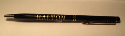 Black "Halton" ballpoint pen