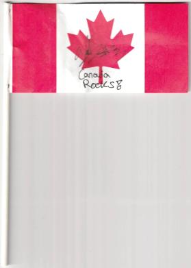 Small paper Canada flag with a signature
